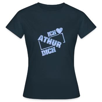 Liebespaar Athur - Frauen T-Shirt - Navy - Vorne - AI Model Female 172 dark (172cm)