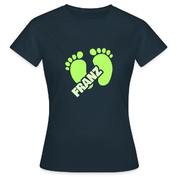 Geburt Franz - Frauen T-Shirt - Navy - Vorne - AI Model Female 172 dark (172cm)