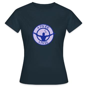 Apnoe Apnoe atemstillstand4 Logo - Frauen T-Shirt - Navy - Vorne - AI Model Female 172 dark (172cm)