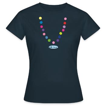 Pearl necklace "Shine" - Women's T-Shirt - navy - Front - AI Model Female 172 dark (172cm)