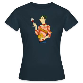 Franzose - Frauen T-Shirt - Navy - Vorne - AI Model Female 172 dark (172cm)