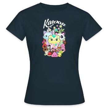 Kawaii - Süssigkeiten - Frauen T-Shirt - Navy - Vorne - AI Model Female 172 dark (172cm)