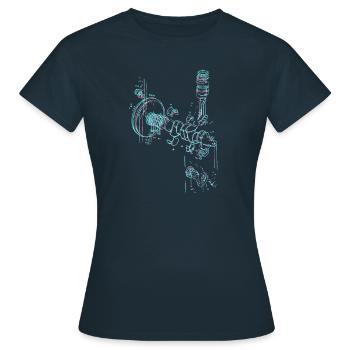 schrauben,zeichnung,schrauber,schraube,blau - Frauen T-Shirt - Navy - Vorne - AI Model Female 172 dark (172cm)