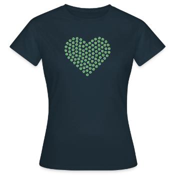Diamant coeur vert grand - T-shirt Femme - marine - Devant - AI Model Female 172 dark (172cm)