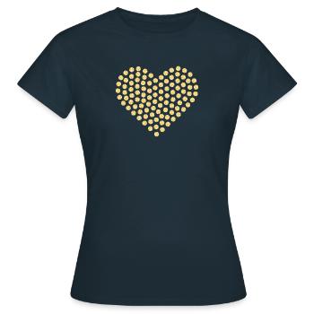 Diamant coeur jaune doré - T-shirt Femme - marine - Devant - AI Model Female 172 dark (172cm)