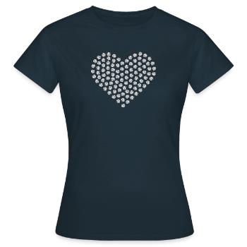 Diamant Herz silber - Frauen T-Shirt - Navy - Vorne - AI Model Female 172 dark (172cm)