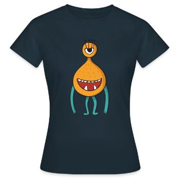 Alien - Frauen T-Shirt - Navy - Vorne - AI Model Female 172 dark (172cm)