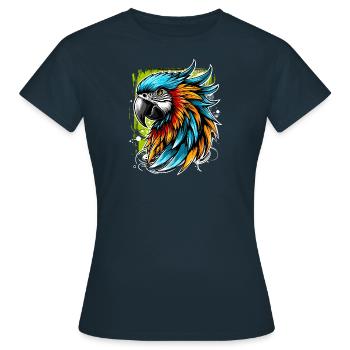 Perroquet street art - T-shirt Femme - marine - Devant - AI Model Female 172 dark (172cm)