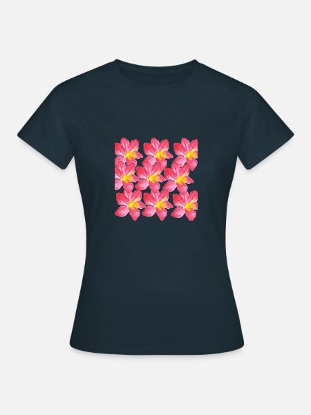 Aquarell Rosa Blume Aquarell Blume - Frauen T-Shirt - Navy