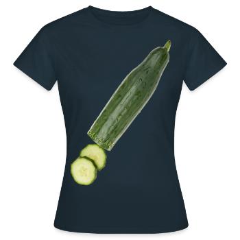 Gurke - Frauen T-Shirt - Navy - Vorne - AI Model Female 172 dark (172cm)