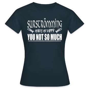 Funny sayings Surstromming Viking Gammelfisch - Women's T-Shirt - navy - Front - AI Model Female 172 dark (172cm)