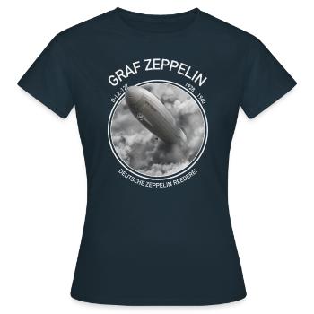 LZ127 Graf Zeppelin - Frauen T-Shirt - Navy - Vorne - AI Model Female 172 dark (172cm)