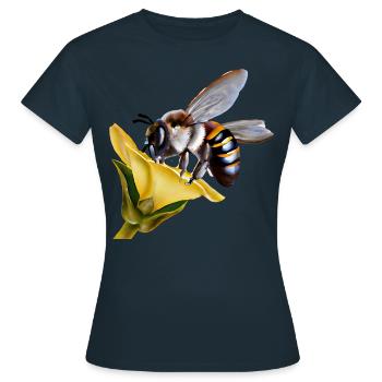 Fleißige Biene - Frauen T-Shirt - Navy - Vorne - AI Model Female 172 dark (172cm)