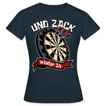 Darts - Und zack - wieder 26 Dart Spieler - Frauen T-Shirt - Navy - Vorne - AI Model Female 172 dark (172cm)