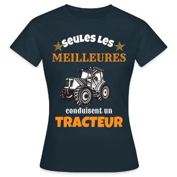Seul les meilleures conduisent tracteur cadeau - T-shirt Femme - marine - Devant - AI Model Female 172 dark (172cm)