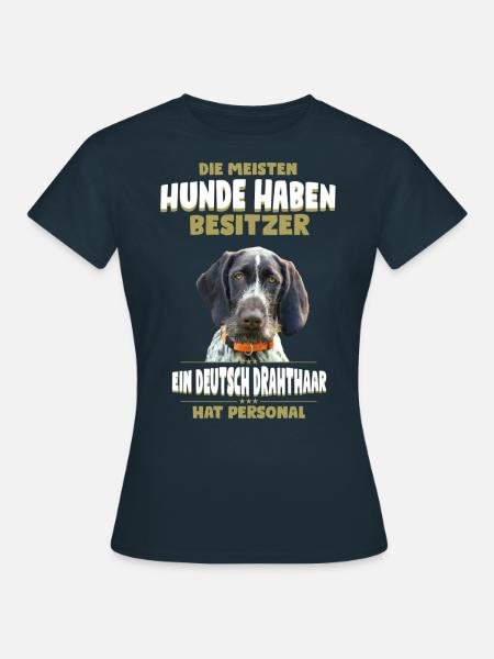 Deutsch Drahthaar Tshirt - Deutsch Drahthaar Shirt - Frauen T-Shirt - Navy