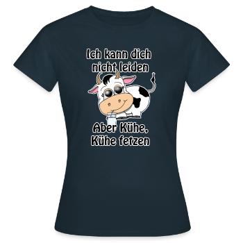 Ich kann dich nicht leiden, aber Kühe fetzen - Frauen T-Shirt - Navy - Vorne - AI Model Female 172 dark (172cm)