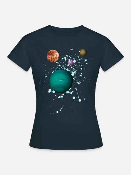 Weltraum - Planet - Galaxie - Frauen T-Shirt - Navy