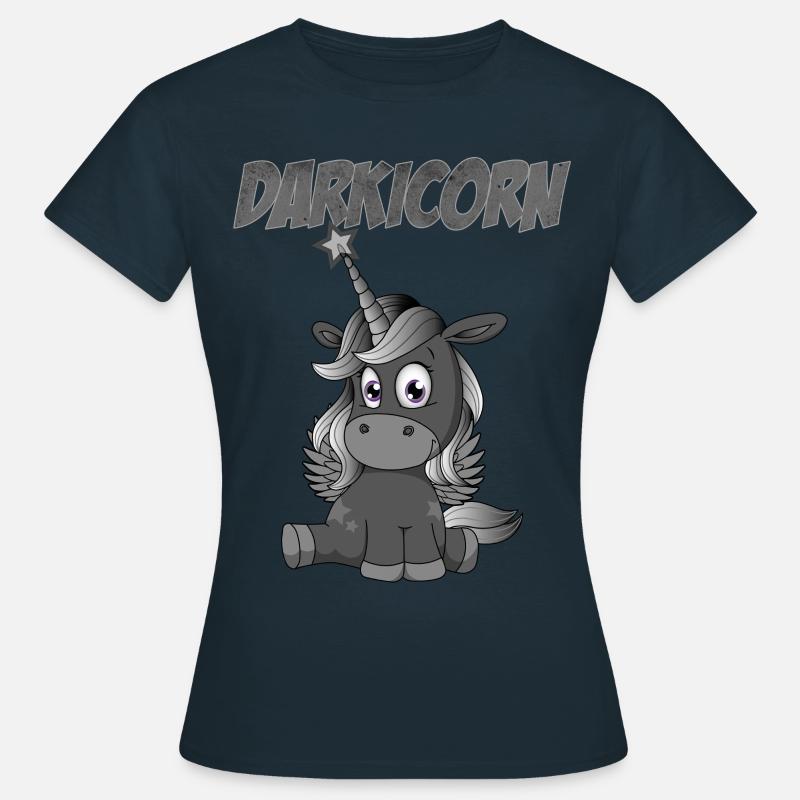Darkicorn | Dunkles Einhorn Gothic Geschenkidee - Frauen T-Shirt - Navy
