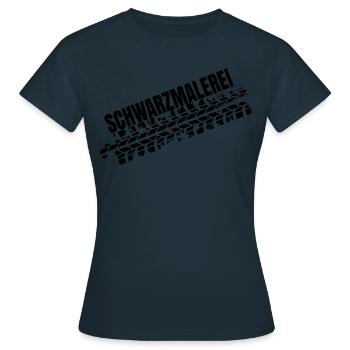 Schwarzmalerei Burnout Drift Ralley Motorsport - Frauen T-Shirt - Navy - Vorne - AI Model Female 172 dark (172cm)