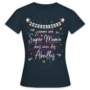 Mamicultrice : mamie fête grand-mère apicultrice - T-shirt Femme - marine - Devant - AI Model Female 172 dark (172cm)