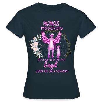 Mamas Mädchen, Gedenken Engel Erinnerung Geschenk - Frauen T-Shirt - Navy - Vorne - AI Model Female 172 dark (172cm)