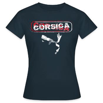 Korsika - Frauen T-Shirt - Navy - Vorne - AI Model Female 172 dark (172cm)