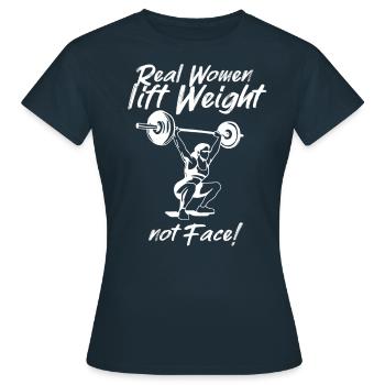 Gewichtheben Bosdybuilding Frauen Spruch - Frauen T-Shirt - Navy - Vorne - AI Model Female 172 dark (172cm)