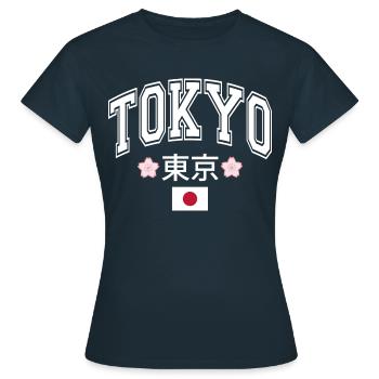Tokio - Frauen T-Shirt - Navy - Vorne - AI Model Female 172 dark (172cm)
