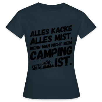 Camper Camping Campen Gedicht II - Frauen T-Shirt - Navy - Vorne - AI Model Female 172 dark (172cm)