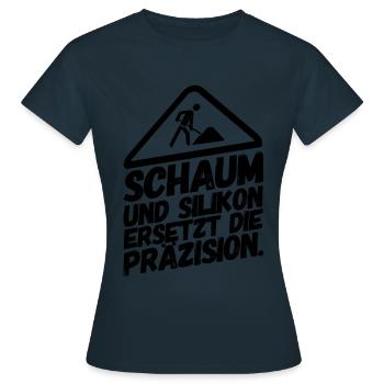 Bauarbeiter Baustelle Schaum Silikon - Frauen T-Shirt - Navy - Vorne - AI Model Female 172 dark (172cm)