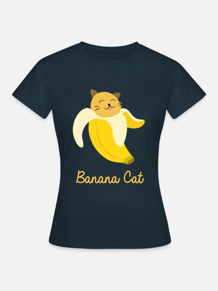 süße Bananenkatze - Frauen T-Shirt - Navy