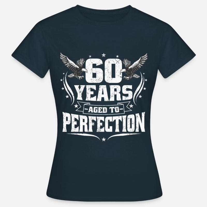 60 år modnet til perfektion - 60-års fødselsdag - Dame-T-shirt - marineblå