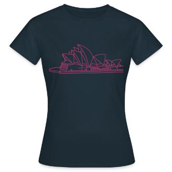L'Opéra de Sydney - T-shirt Femme - marine - Devant - AI Model Female 172 dark (172cm)