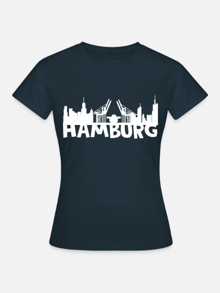 Hamburg Skyline - Frauen T-Shirt - Navy
