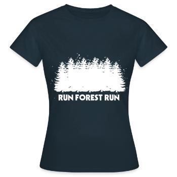 Run Forest Run Forest Ranger Funny gift - Women's T-Shirt - navy - Front - AI Model Female 172 dark (172cm)