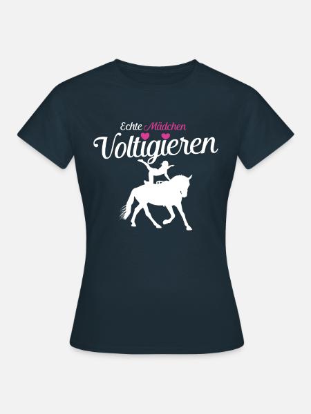 Voltigieren - Echte Mädchen - Frauen T-Shirt - Navy