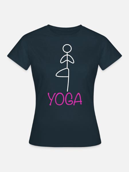 Yoga Übung - Frauen T-Shirt - Navy