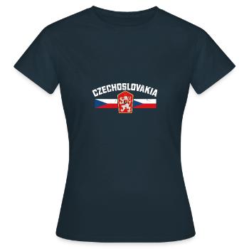 Tschechien National Slowakei Patriotisch Land - Frauen T-Shirt - Navy - Vorne - AI Model Female 172 dark (172cm)