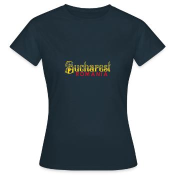 Voyages en Roumanie, pays des Balkans, origine des vacances - T-shirt Femme - marine - Devant - AI Model Female 172 dark (172cm)