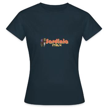 Italien Insel Mittelmeer Sardegna Sardinien - Frauen T-Shirt - Navy - Vorne - AI Model Female 172 dark (172cm)