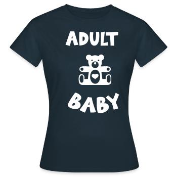 Adult Baby Windel Fetisch Schnuller Frauen Männer - Frauen T-Shirt - Navy - Vorne - AI Model Female 172 dark (172cm)