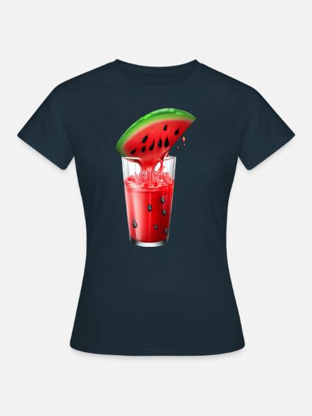 Saftige Wassermelone im Glas - Frauen T-Shirt - Navy