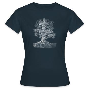 Yggdrasil the World Tree (pour les fonds sombres) - T-shirt Femme - marine - Devant - AI Model Female 172 dark (172cm)