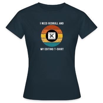 De l’énergie pour le montage vidéo ! - T-shirt Femme - marine - Devant - AI Model Female 172 dark (172cm)