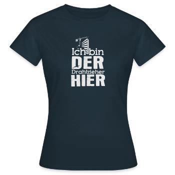 Drahtzieher Elektriker Elektroniker Baustelle - Frauen T-Shirt - Navy - Vorne - AI Model Female 172 dark (172cm)