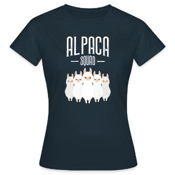 Alpaca Squad - T-shirt Femme - marine - Devant - AI Model Female 172 dark (172cm)
