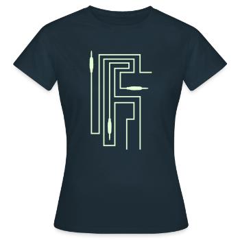 TON TRON - jack avec câble - T-shirt Femme - marine - Devant - AI Model Female 172 dark (172cm)