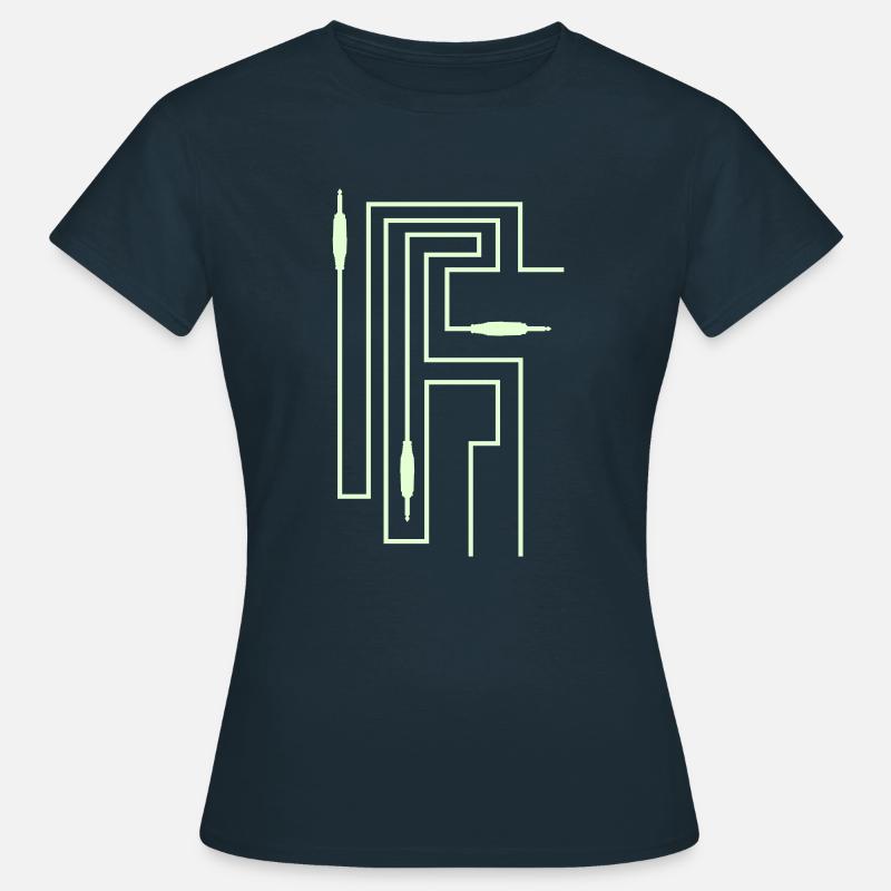 TON TRON - jack plug with cable - Women's T-Shirt - navy