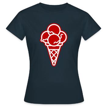 Eis Waffel - Frauen T-Shirt - Navy - Vorne - AI Model Female 172 dark (172cm)